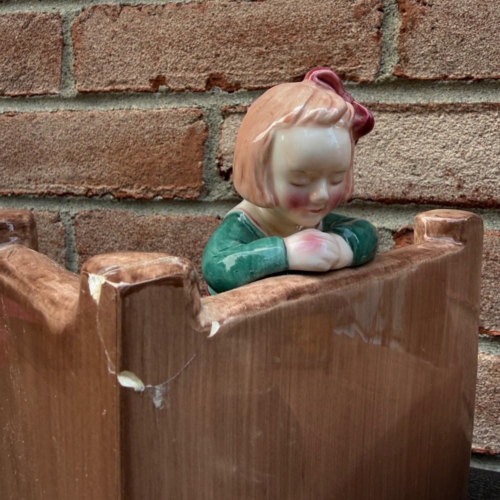 Mary Engelbreit Bookends Kids Girls Dog Brown Make A Wish Vintage Ceramic Decor - Picture 13 of 16
